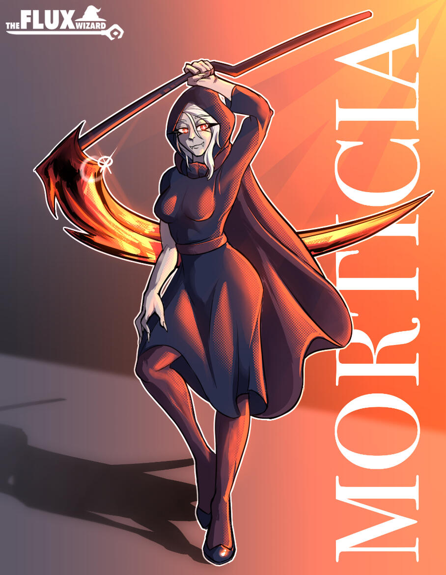 Art Fight For @TripleQuestionM | Morticia — RENDER: FULL BODY + PROPS