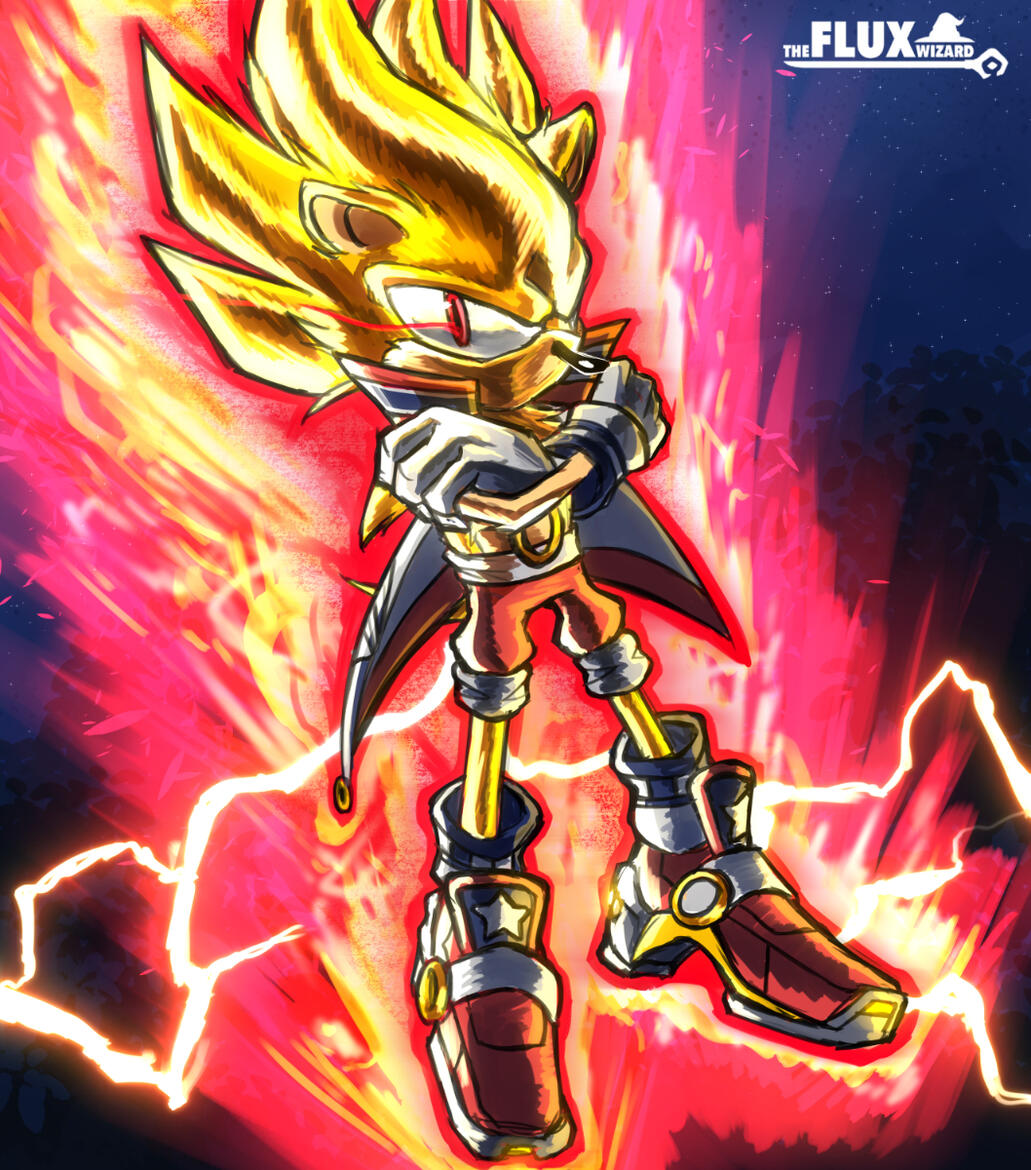 Redrawn Frontiers Super Sonic — RENDER: FULL BODY